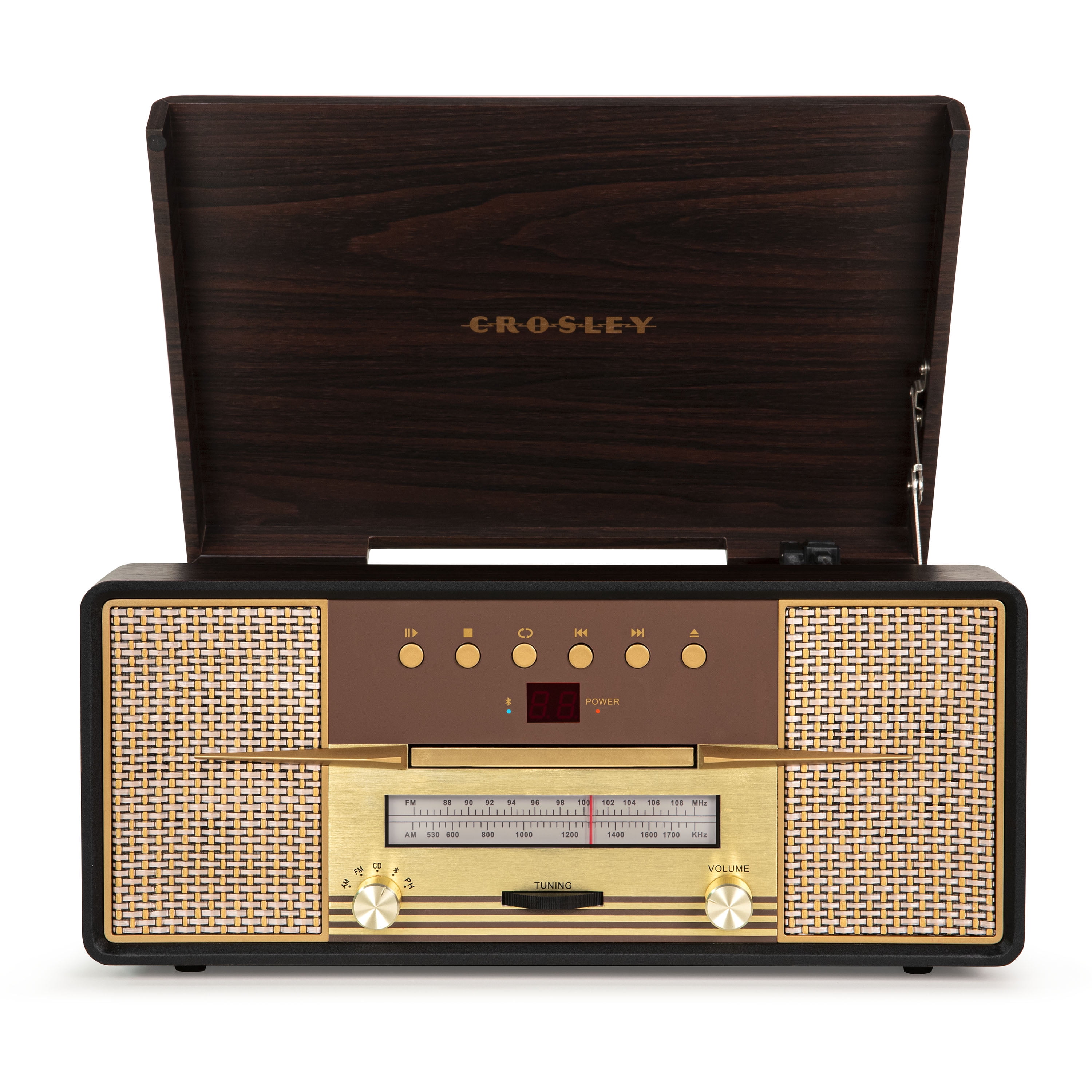 Crosley Rhapsody Vinyl Record Player with Speakers and Wireless Bluetooth - Audio Turntables