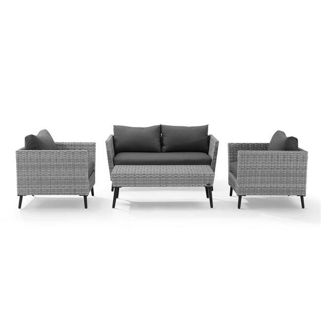 Crosley Richland 4 Piece Wicker Patio Sofa Set in Gray - image 1 of 8