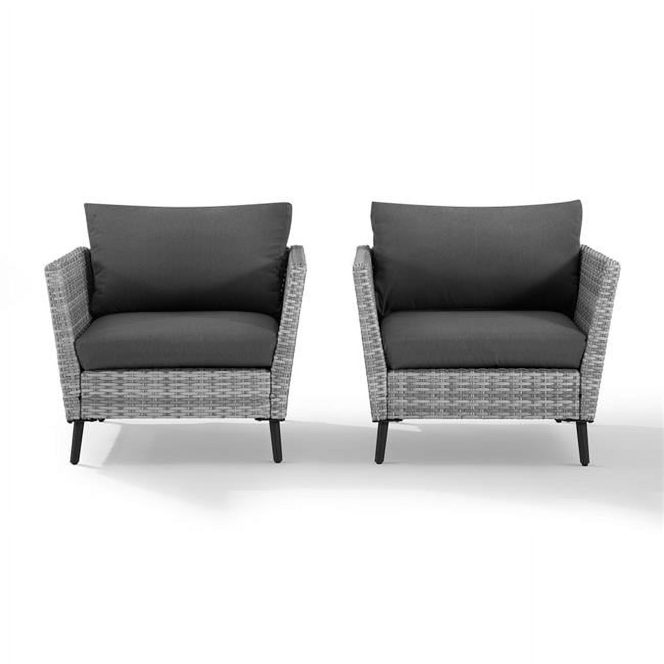 Crosley Richland Wicker Patio Arm Chair in Gray (Set of 2) - image 1 of 10