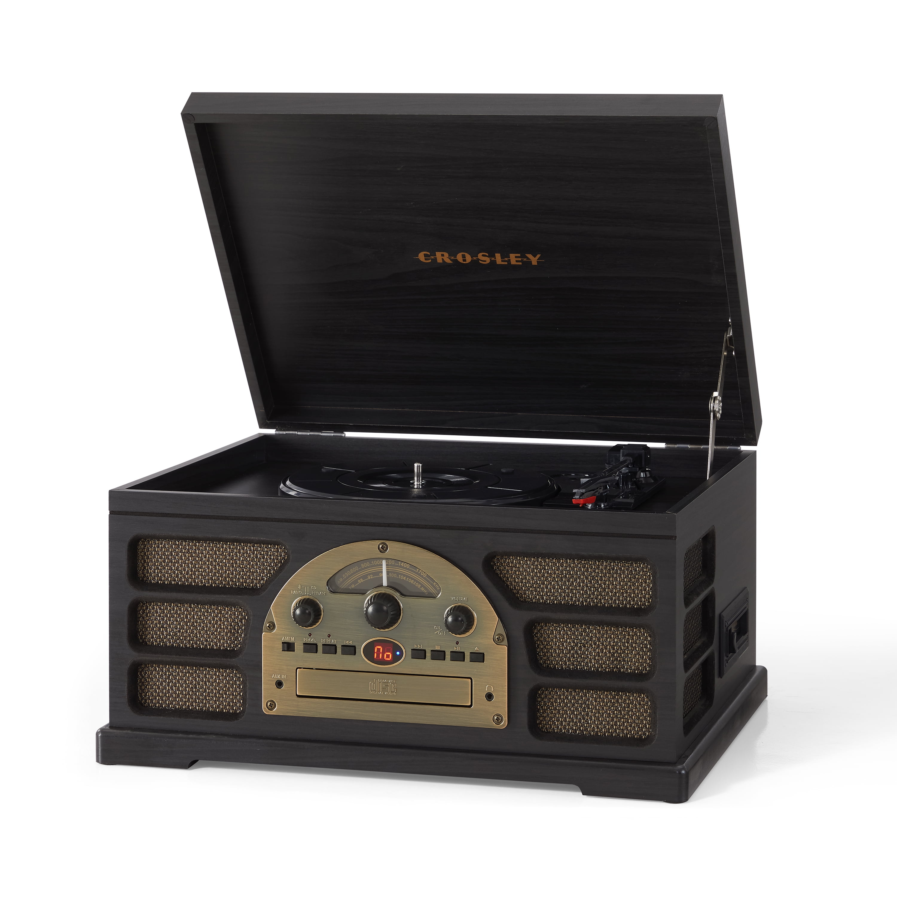 Crosley Rochester Entertainment System Vinyl Record Player with Speakers and Wireless Bluetooth - Audio Turntables