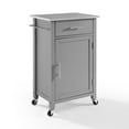 Crosley Savannah Stainless Steel Top Compact Kitchen Cart in Gray