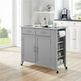 thumbnail image 1 of Crosley Savannah Stainless Steel Top Kitchen Island Cart in Gray, 1 of 3