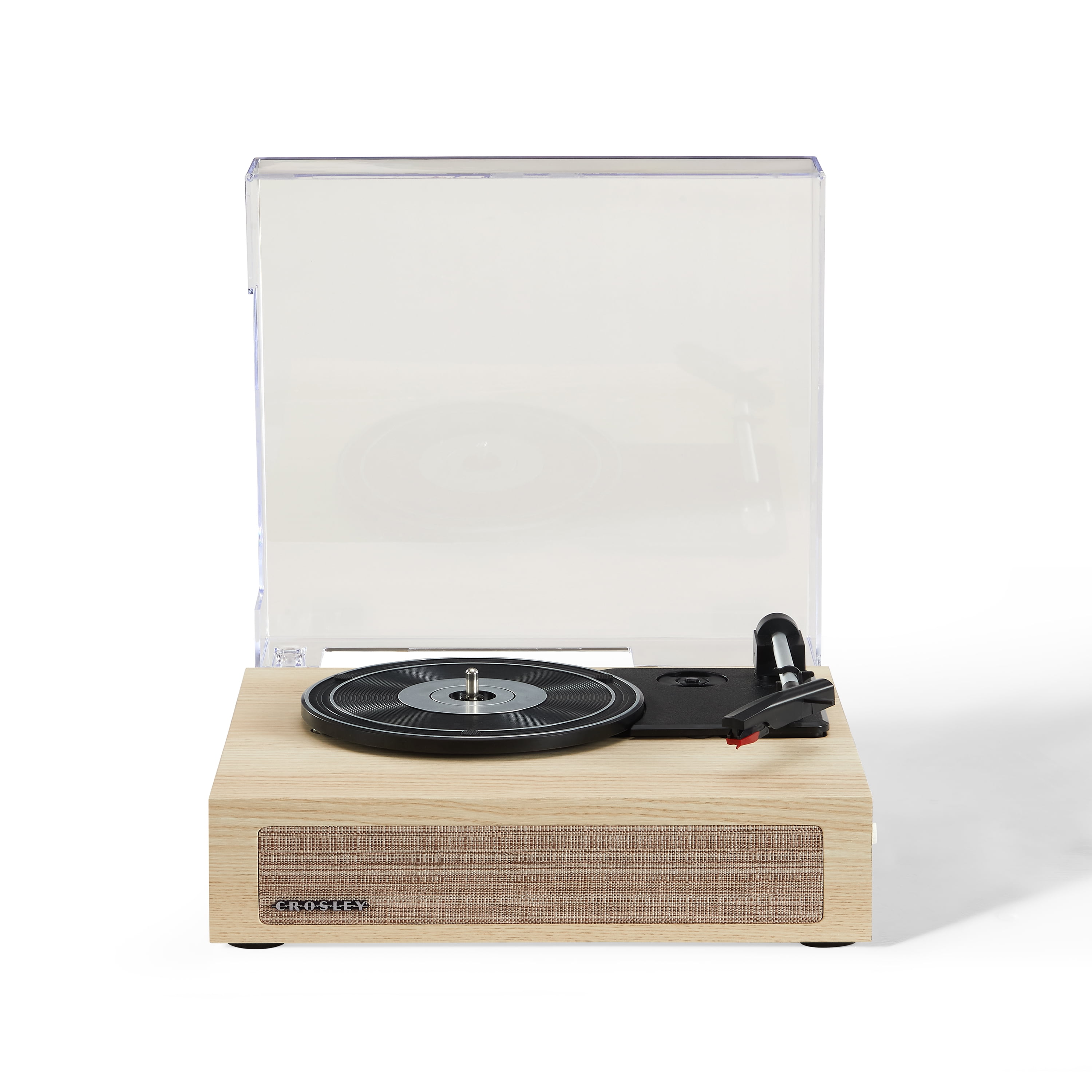 Natural Wood Portable Belt Drive Turntable with Bluetooth
