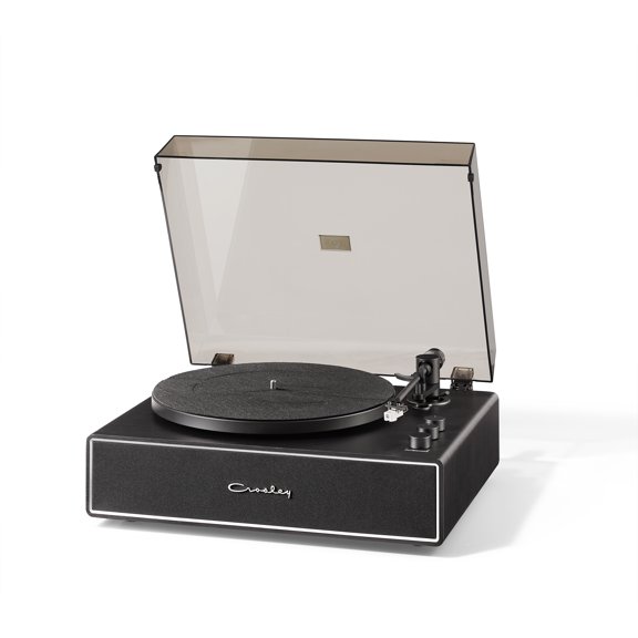Crosley Stave Bluetooth Record Player, 2-Speed Turntable, Bass Treble Controls, Audio-Technica