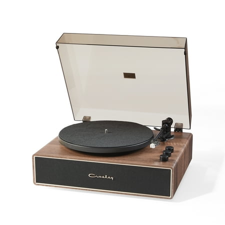 Crosley Stave Bluetooth Record Player, 2-Speed Turntable, Bass Treble Controls, Audio-Technica