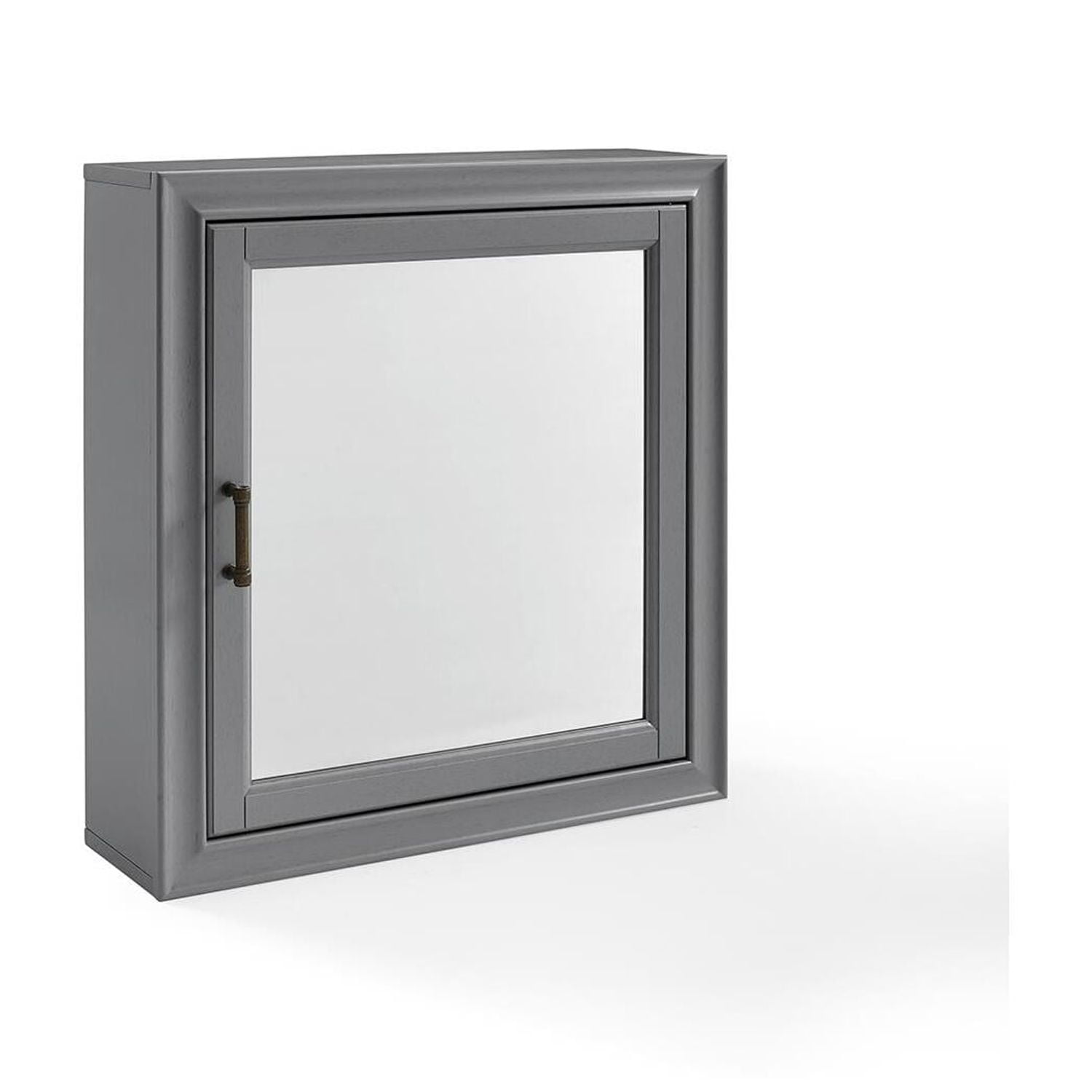 Tara Vintage Gray Wall-Mounted Medicine Cabinet with Antique Bronze Hardware