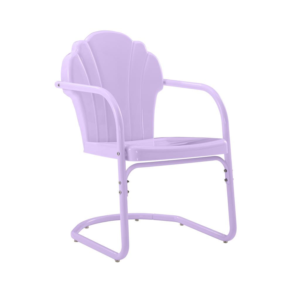 Lavender Retro Scalloped Steel Outdoor Chair Set
