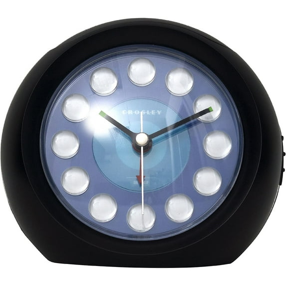 Crosley USB Ball Quiet Analog QA Alarm Clock with Analog Display and Charging Port - Black
