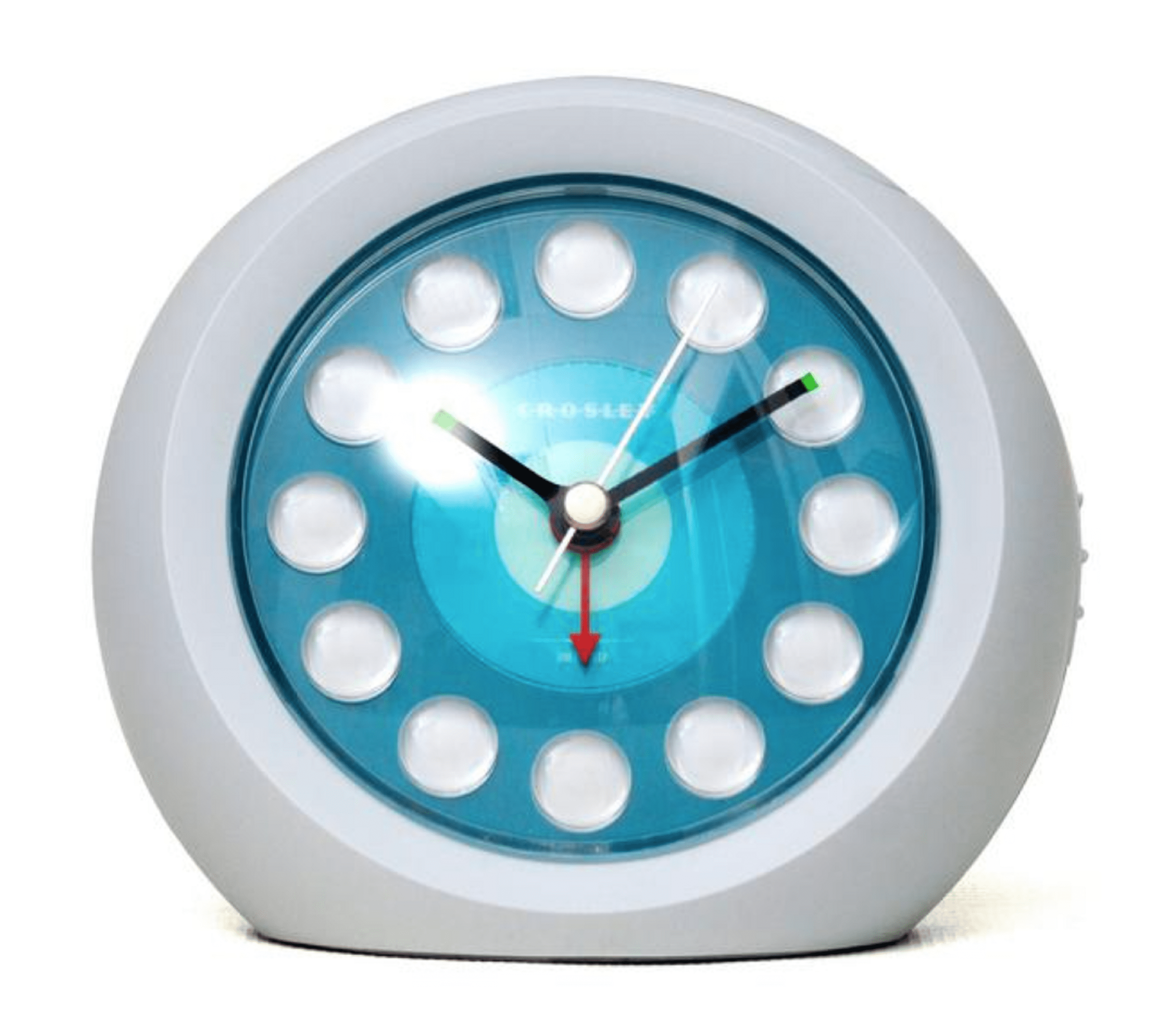 Crosley USB Ball Quiet Analog QA Alarm Clock with Analog Display and