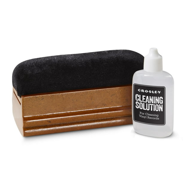 Crosley Vinyl Record Cleaning Kit including Brush and Cleaning Solution