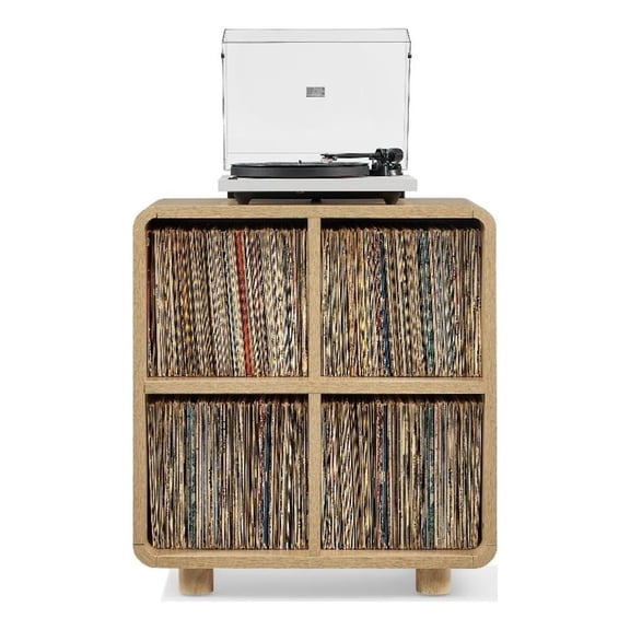 Crosley Zoe 4 Cube Record Player Stand With Vinyl Storage in Ash
