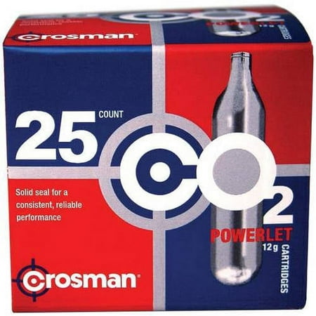 Crosman 12-Gram Power CO2 Cartridges, 25 Count