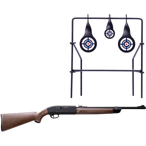 Crosman 2100B .177 Caliber Air Rifle and Metal Target Value Bundle - Black