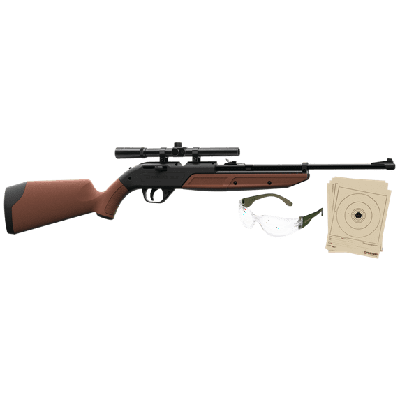 Crosman 760 Pumpmaster .177 Caliber Air Rifle with Scope, Ammo, glasses and targets, 760BKT