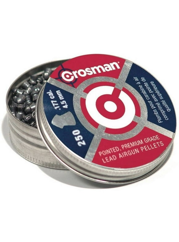 Crosman Brand Pointed Pellets, Material Lead, .177 Caliber, 250 Ct., P177C