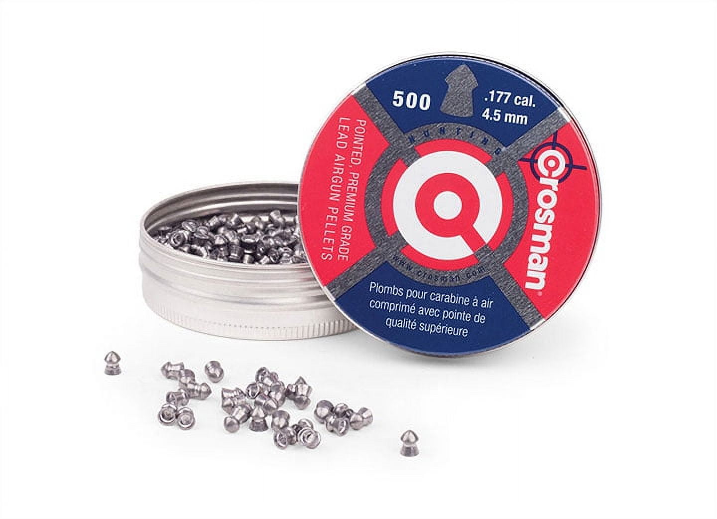 Crosman Pointed Pellets for Pellet Air Guns, 0.177 Cal., 500ct