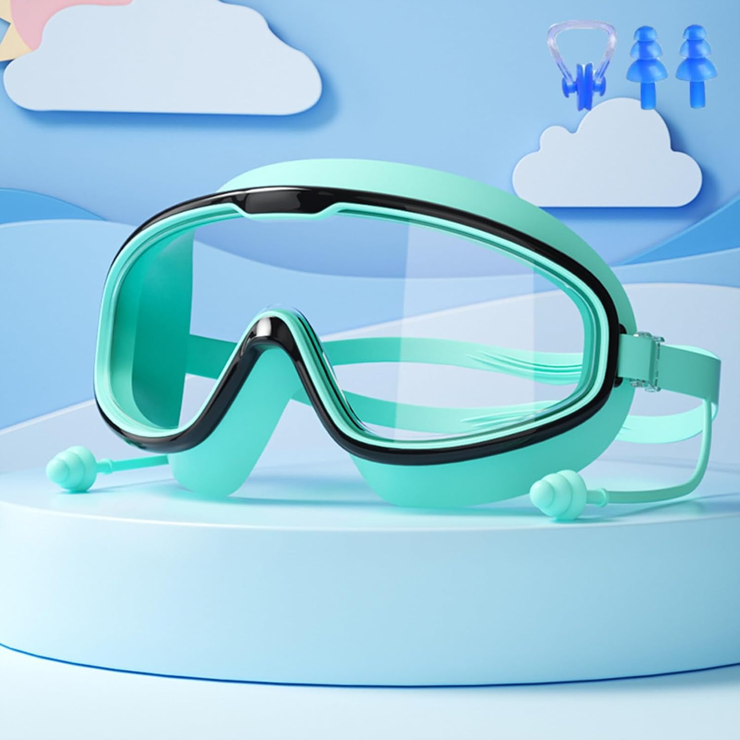 ZANWANXIN Kinder Schwimmbrille Large Frame - Wasserdicht & Anti-Beschlag Für 3-14 Jahre