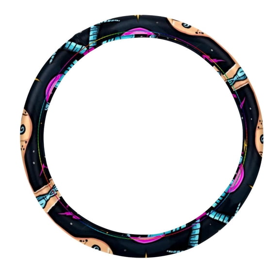 Cross 14.5 Inch Printing PVC Leather Car Wheel Cover Auto Accessories Steering Wheel Cover Steering Wheel Covers Car Wheel Covers