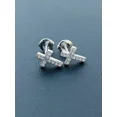 thumbnail image 1 of Cross 2Ct Round Cut Simulated Diamond Stud Earrings Push Back 14K White Gold Finish, 1 of 1