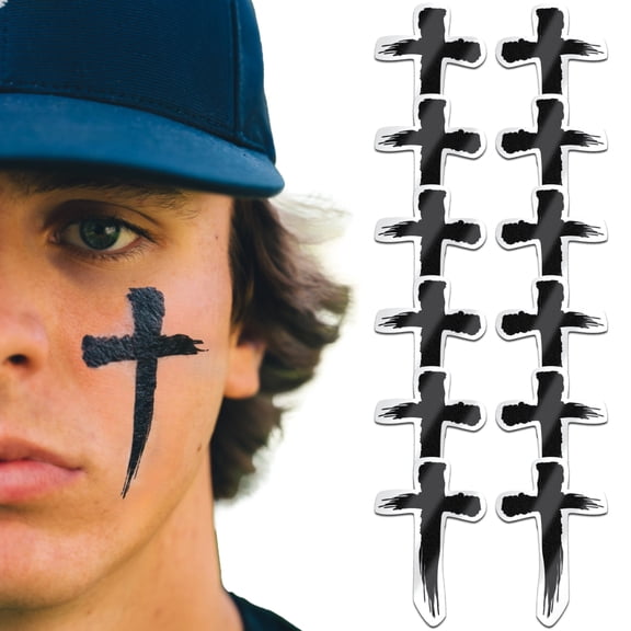 BLSTK Cross Temporary Tattoo Eye Black | 6-Pack | Black