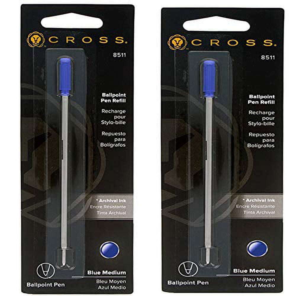 Cross 8511 Refills for Ballpoint Pens, Medium, Blue Ink, 2/Pack (8511