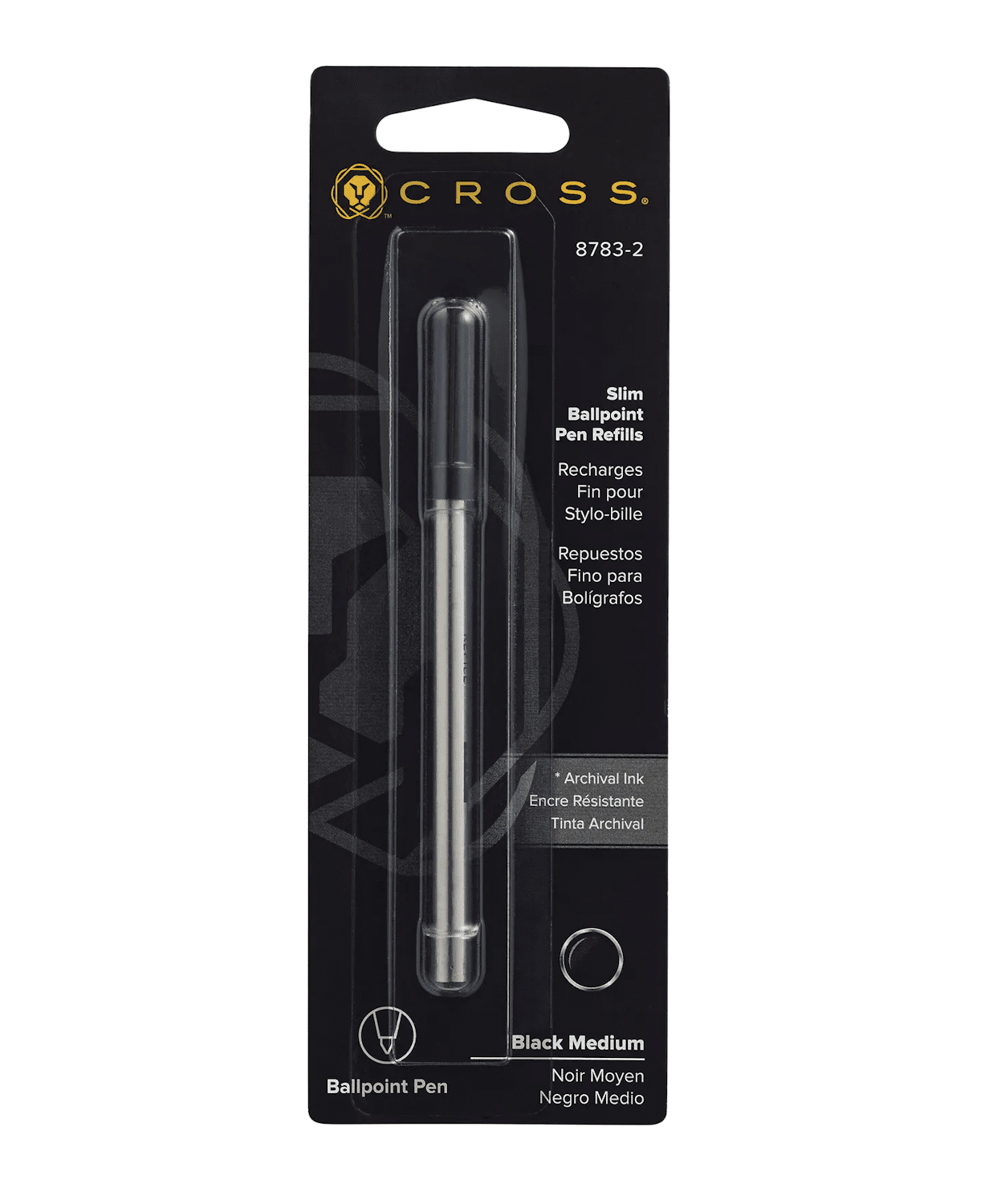 Cross 8783-2 Slim Ballpoint Pen Medium Point Black Refill, 1.0mm