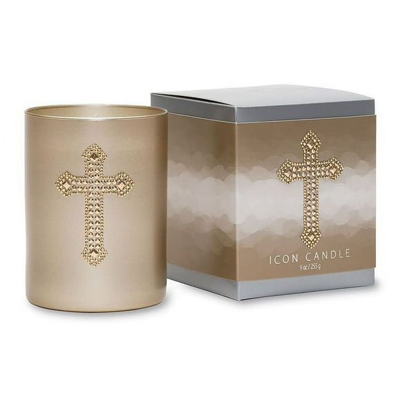 Cross 9.5 oz Gold Icon Candle