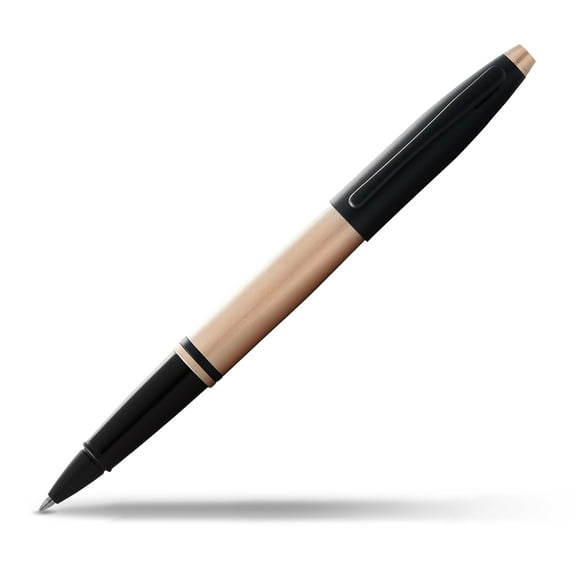 Cross Calais Brushed Rose Gold Plate and Black Lacquer Rollerball Pen