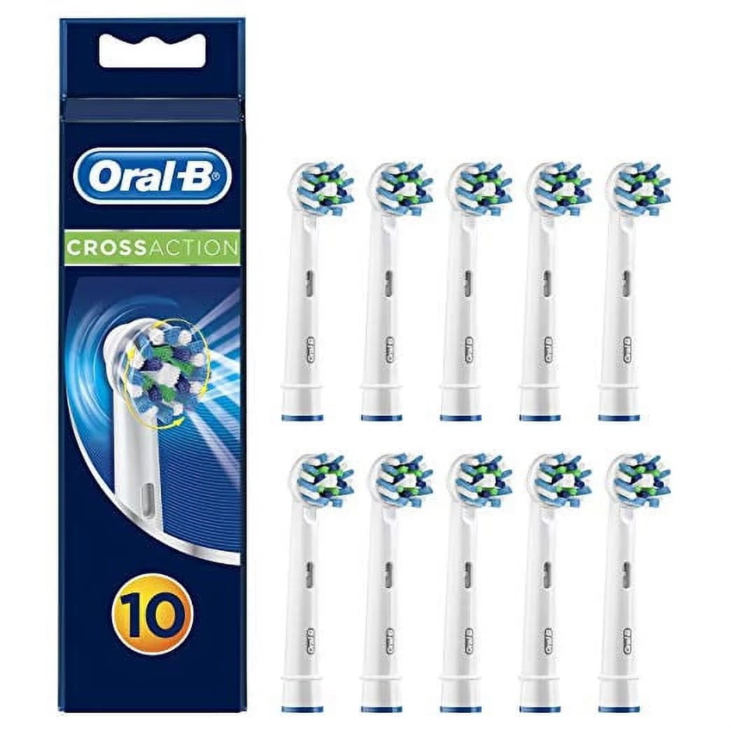 Cross Action Electric Toothbrush Head Replacement for Oral-B, Pack of 10