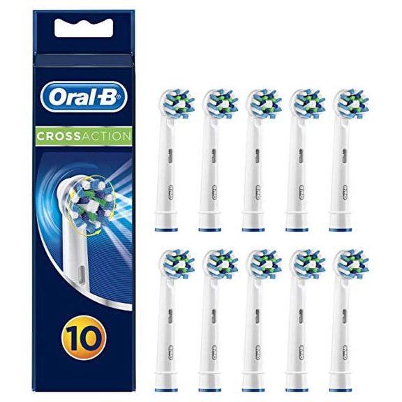 Cross Action Electric Toothbrush Head Replacement for Oral  B, Pack of 10