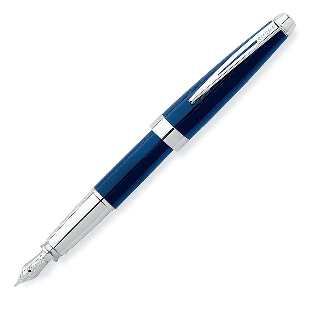 Cross Aventura Starry Blue Chrome Trim Medium Nib Fountain Pen AT0156-2MS