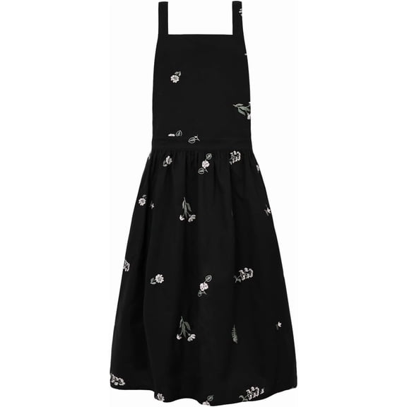 Cross Back Aprons for Women with Pockets Cotton Kitchen Aprons Waterproof Pinafore Dress for Painting Cooking