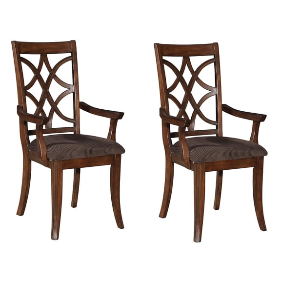 Cross Back Chairs in Brown & Dark Walnut (Set of 2) / Functional Dining Furniture