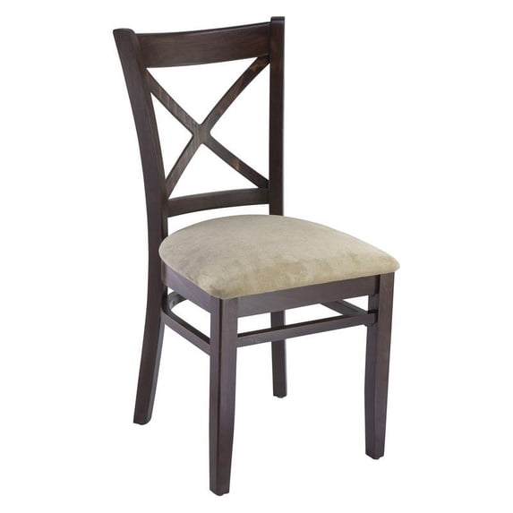 Cross Back Side Chair in Walnut (Set of 2)
