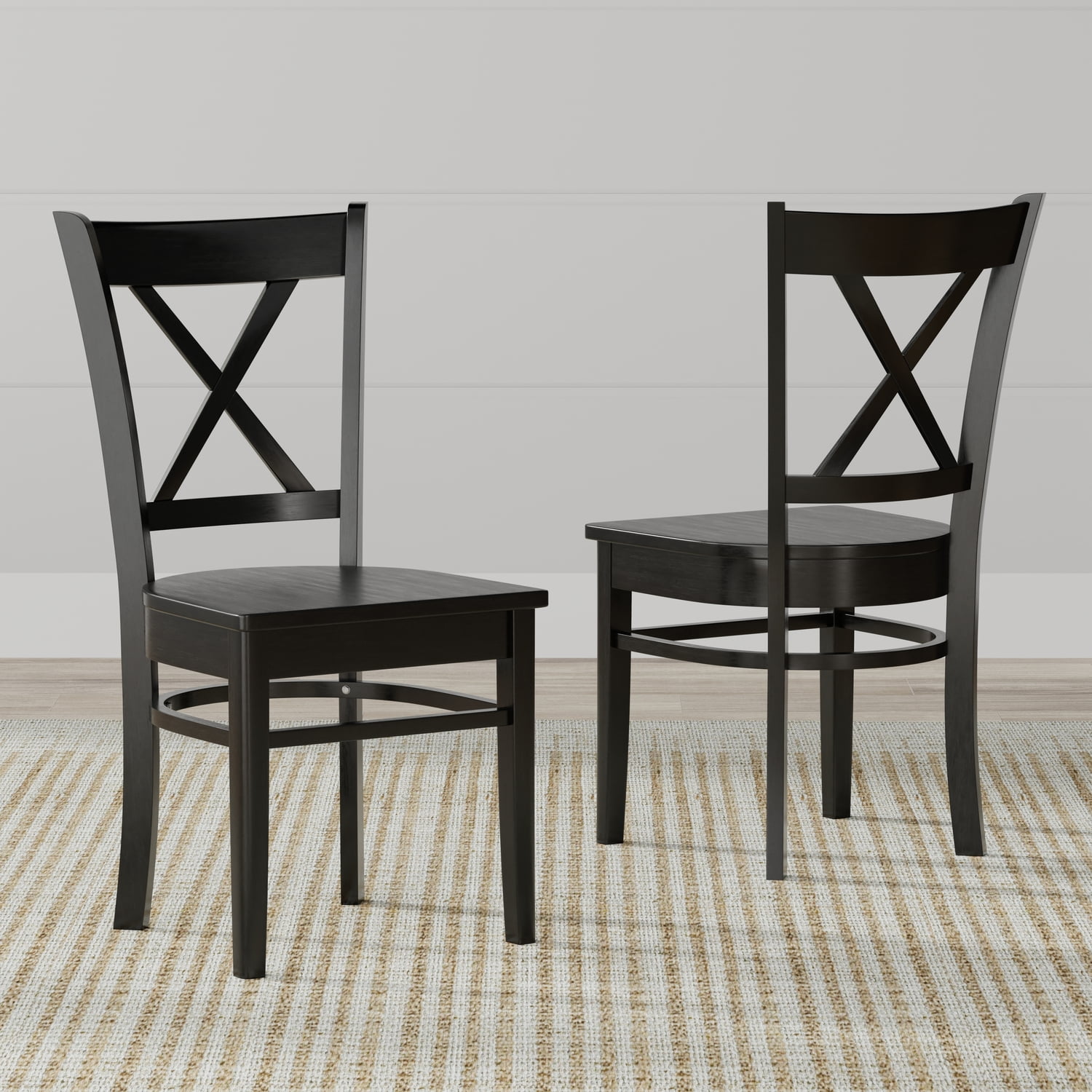 Cross back black dining chairs sales