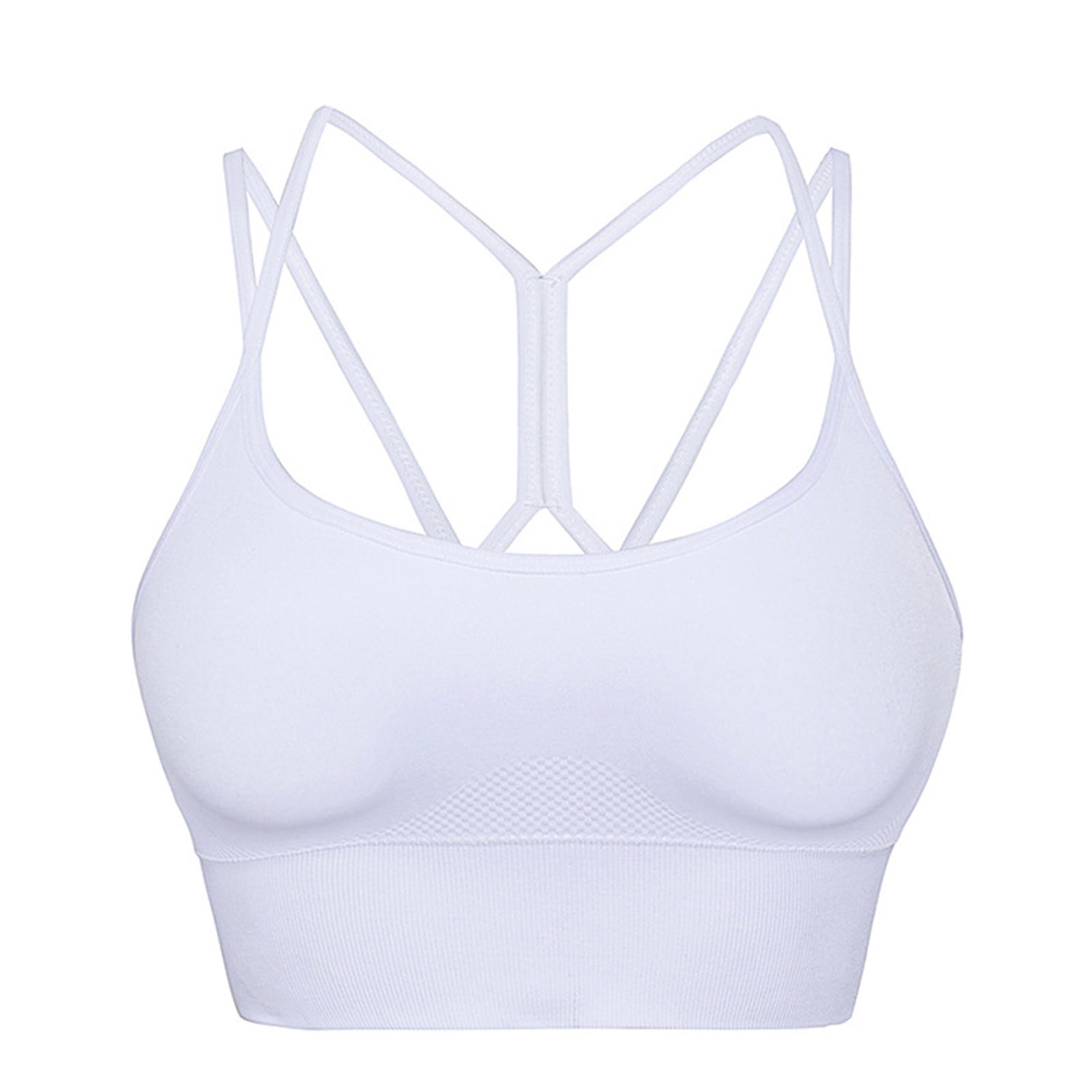 Cross Back Sport Bras Padded Strappy Criss Cross Cropped Bra for Yoga