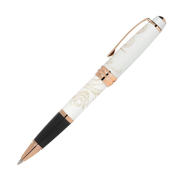 Cross Bailey™ Year of the Dragon Pearlescent White Lacquer Rolling Ball Pen with rose gold appointments