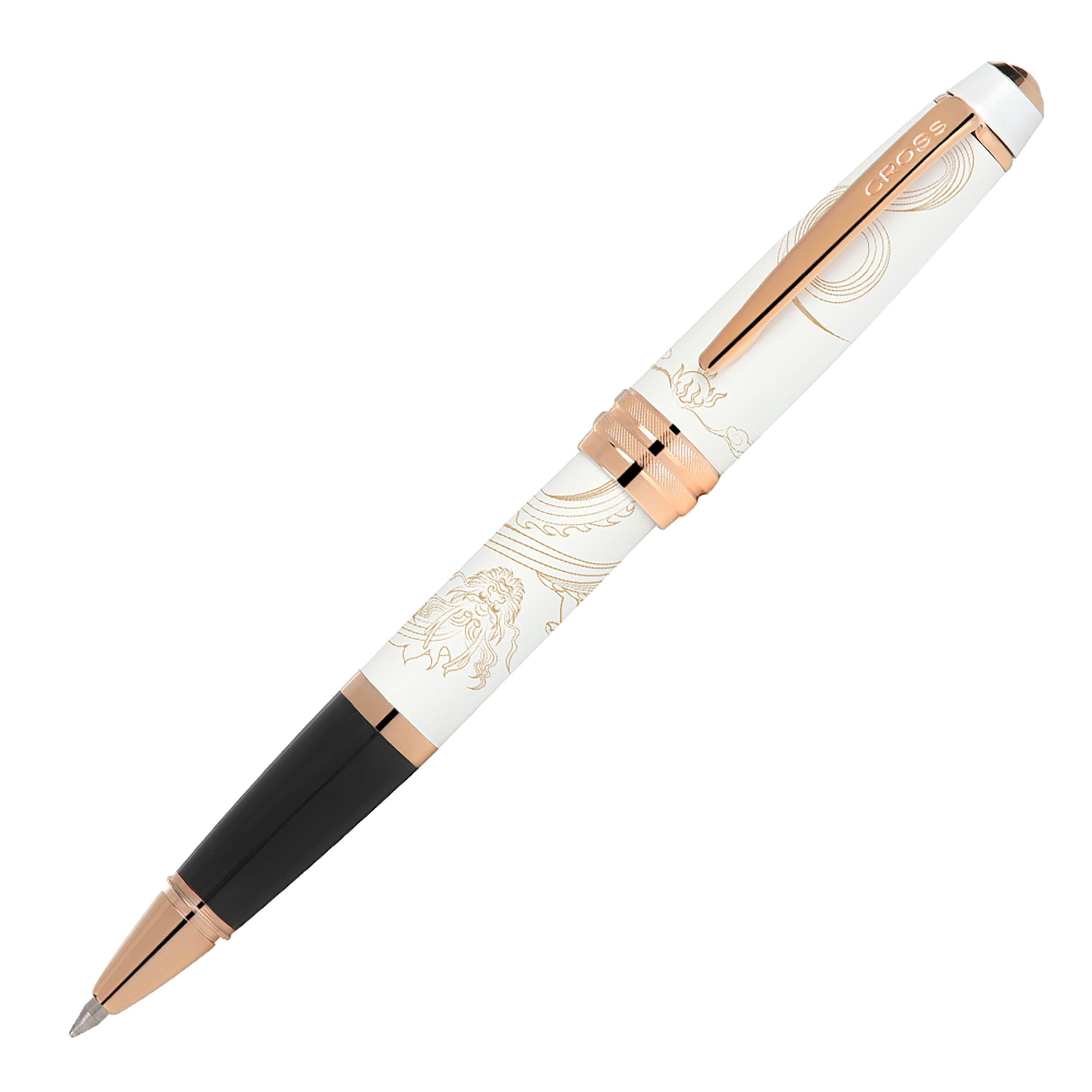 Cross Bailey™ Year of the Dragon Pearlescent White Lacquer Rolling Ball Pen with rose gold appointments