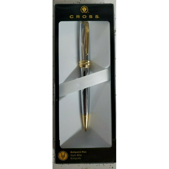 Cross Bailey Ballpoint Pen, Medium Point, 1.0 mm, Chrome Barrel, Black Ink
