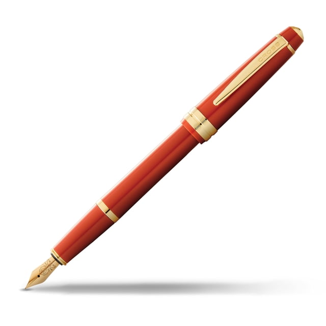 Cross Bailey Light Polished Amber Resin and Gold Tone Fine Nib Fountain ...