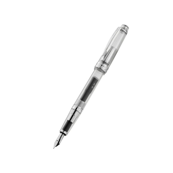 Cross Bailey Light Translucent Clear Resin with Bright Chrome Internal Mechanism and Chrome-plated Appointments Extra-Fine Nib Fountain Pen