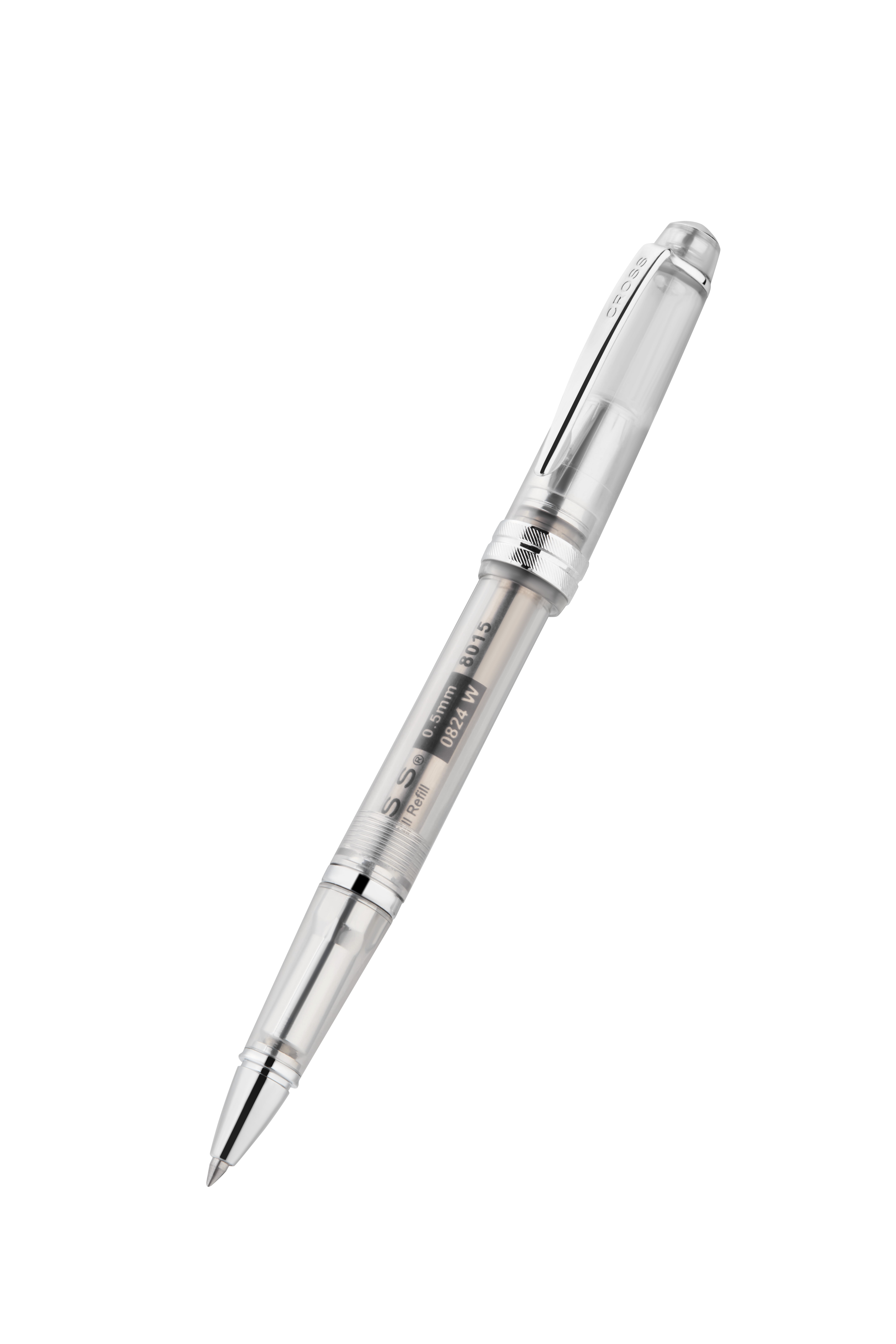 Cross Bailey Light Translucent Clear Resin with Bright Chrome Internal Mechanism and Chrome-plated Appointments Rollerball Pen