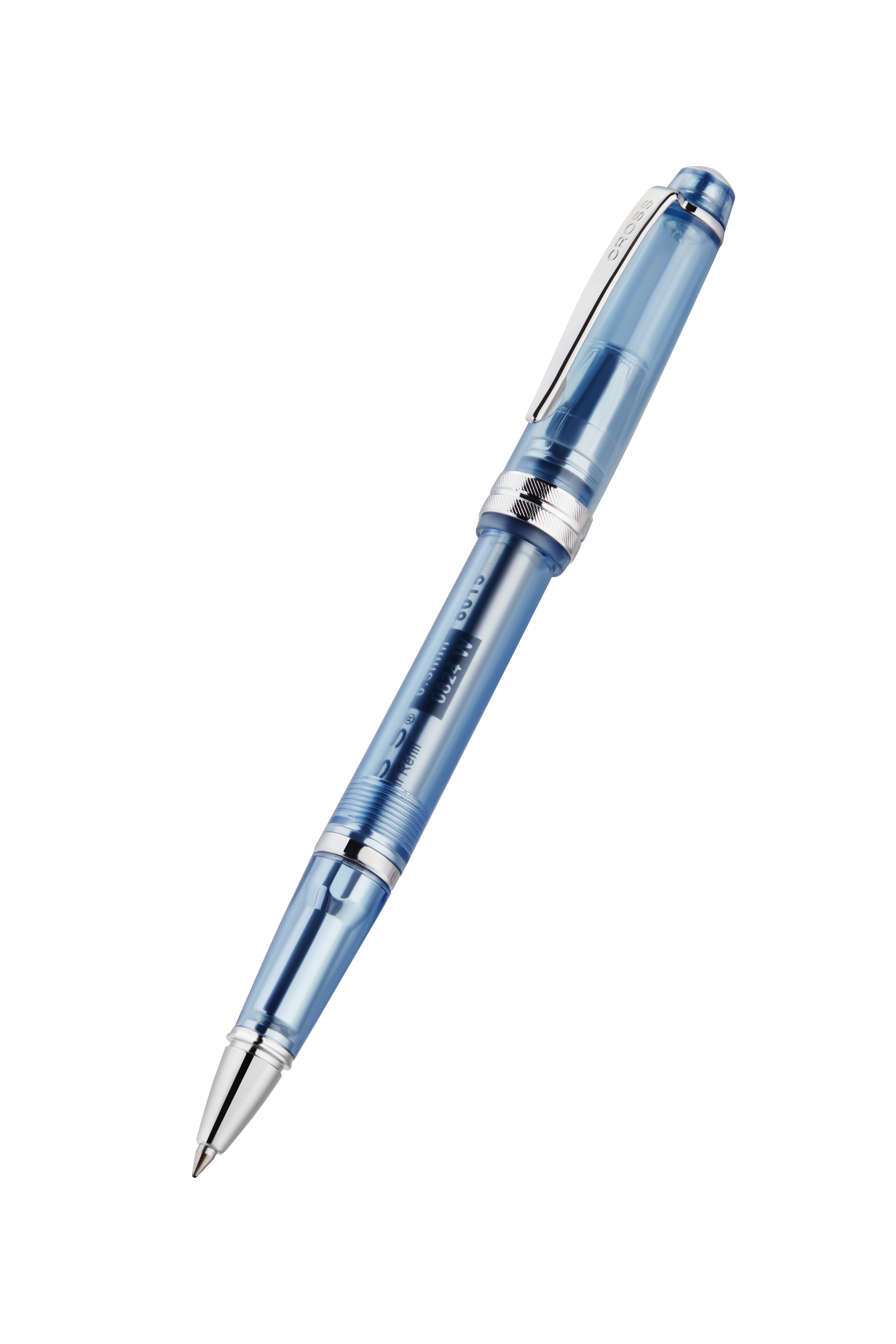 Cross Bailey Light Translucent Navy-Blue Resin with Bright Chrome Internal Mechanism and Chrome-plated Appointments Rollerball Pen