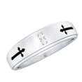 thumbnail image 1 of Rosec Jewels Natural Wide Diamond Band for Men - HI-SI Quality - Cross Band - Ready to Gift for Christmas, 10K White Gold, US 13.00, 1 of 9