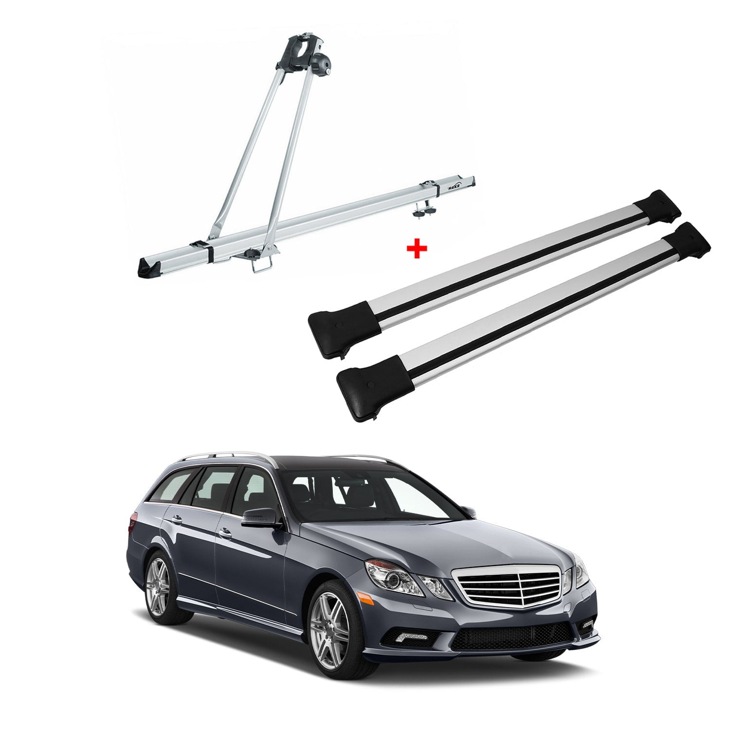 Cross Bar & Bike Carrier fits Nissan Murano 20072014 Top Roof Rack Mount Silver