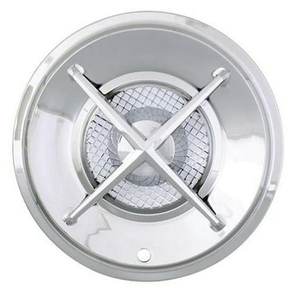 Speedway Motors Cross Bar Style 14” Wheel Cover, Chrome Plated Steel and Die Cast Construction, Clip-On Fit for Most Steel Wheels, Classic Custom Hot Rod Look, Sold Individually