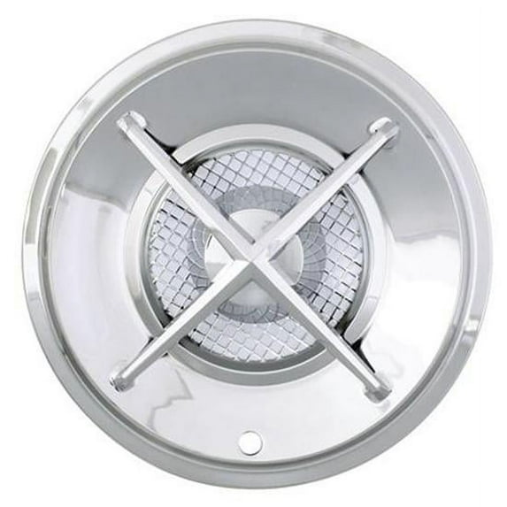 Speedway Motors Cross Bar Style 15-Inch Wheel Cover, Chrome Plated Steel Construction, Universal Fit Hubcap Design Clips Onto Most Steel Wheels for Hot Rods and Classic Customs