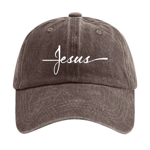Cross Baseball Cap for Women Men Vintage Adjustable Washed Christian Hat with Jesus Faith Design