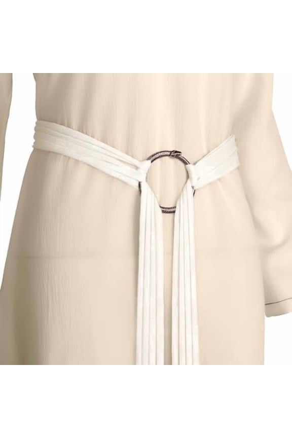 Medieval Cross Wrap Belt, Braided Rope with Metal Ring, Viking Belt Women for Halloween Cosplay