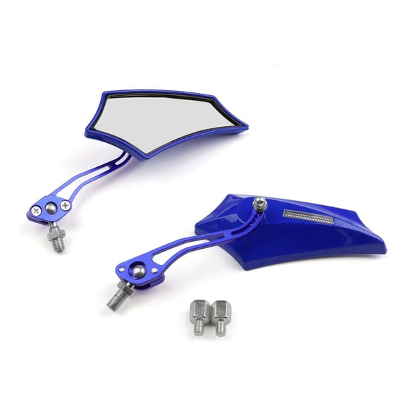 Cross Bike Rearview Mirrors Blue Chopper Cruiser